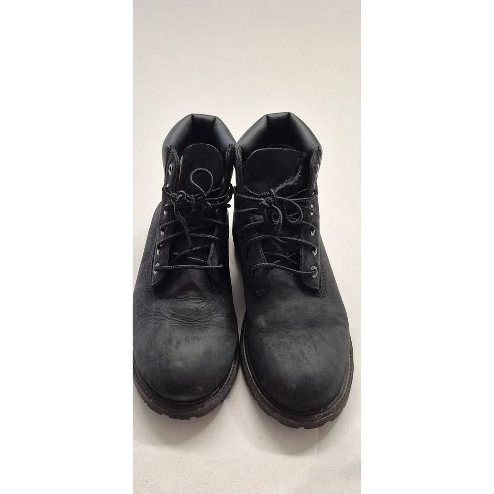 Timberland boy's black outdoor lace up leather ankle‎ boots sz. 3